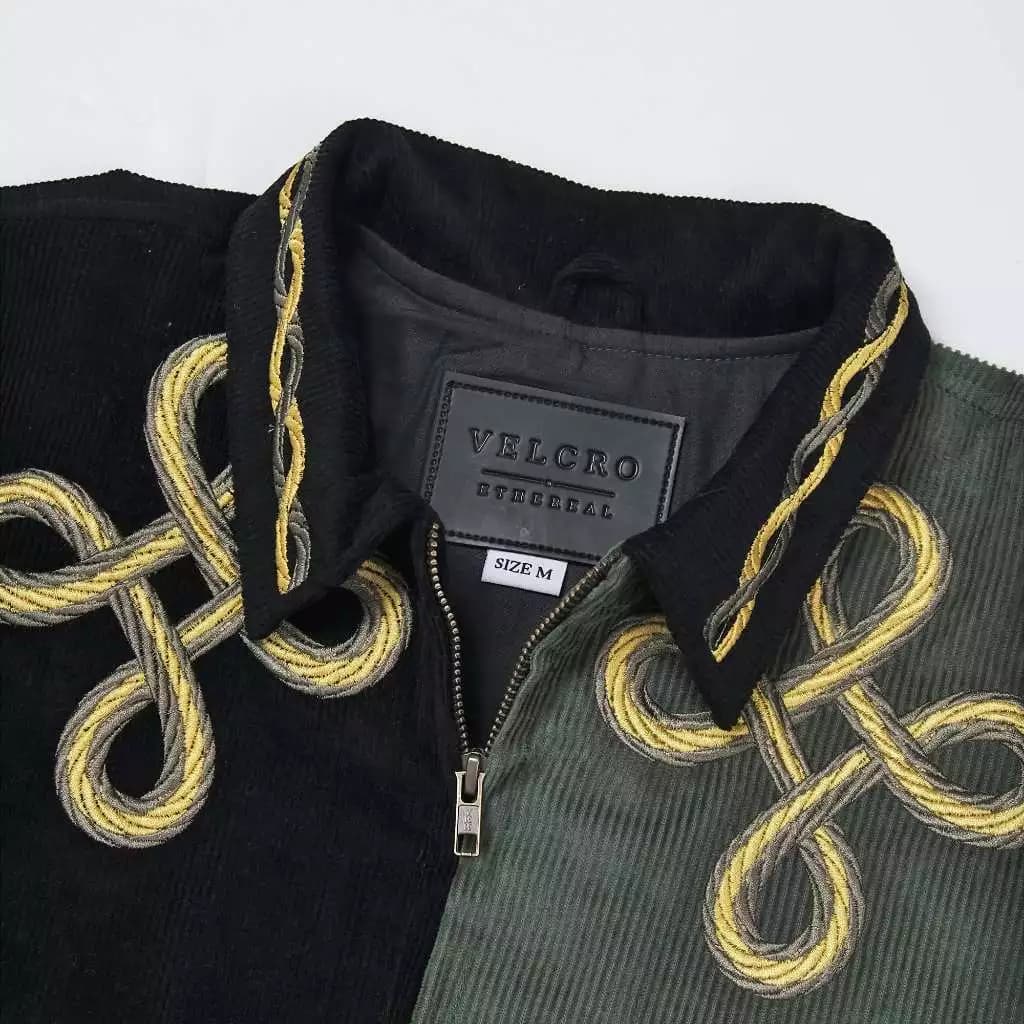 Verdant Knotwork Corduroy Forest Green — foto 3