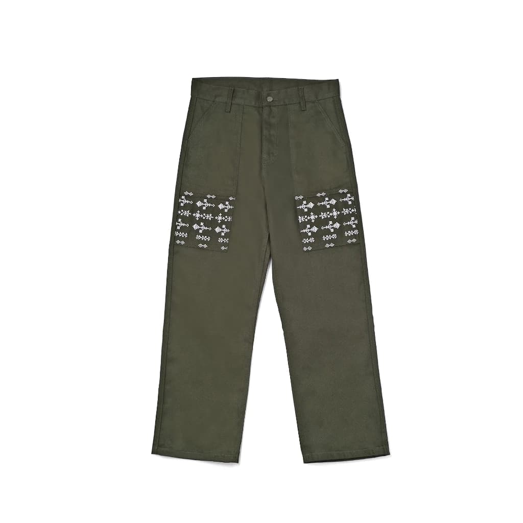 Sashiko Fatigue Pants Army